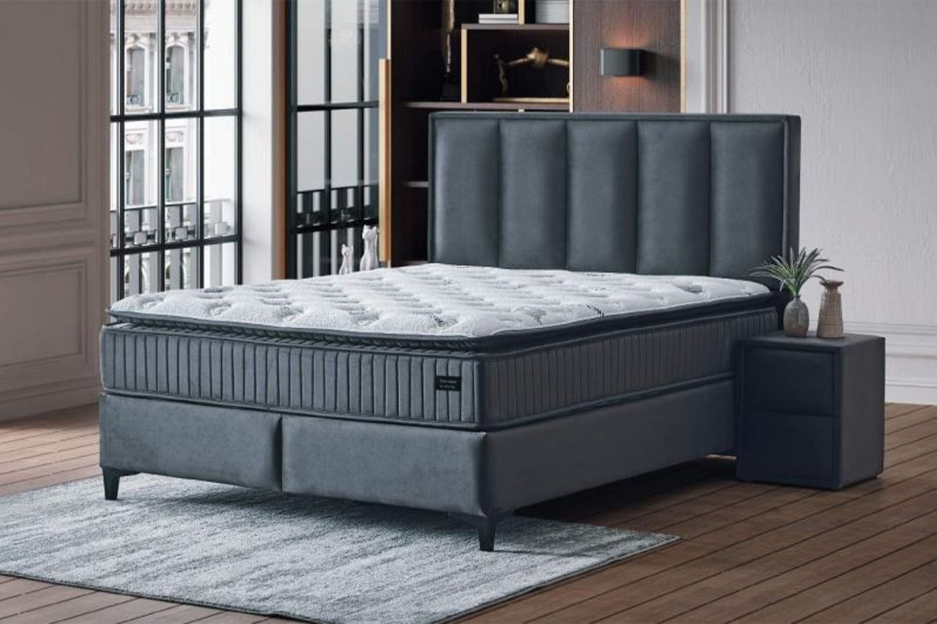 Schlafset Hermes mit Matratze und Nachttisch