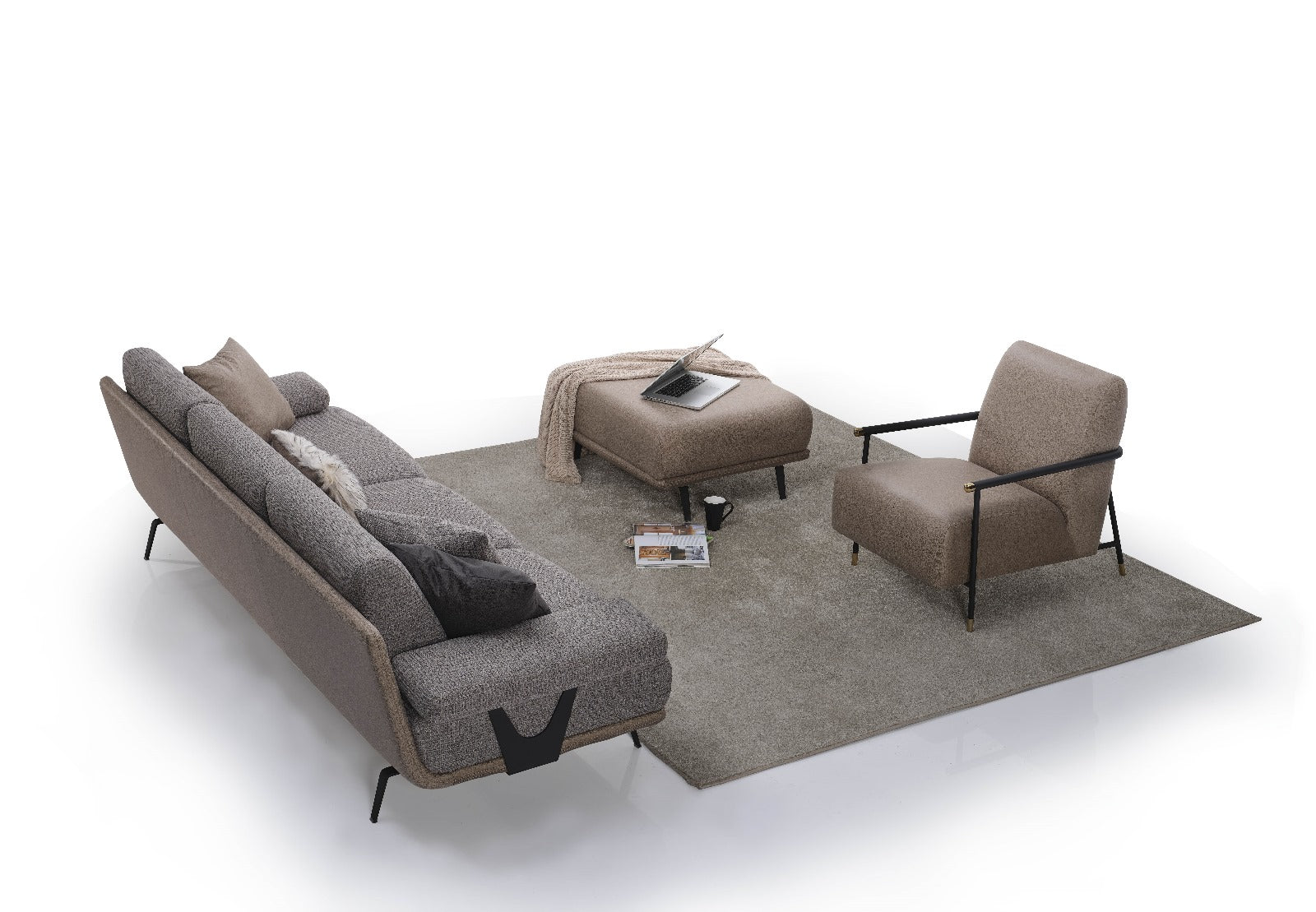 Venedik Five Polstergarnitur 3-er + Sessel + Hocker